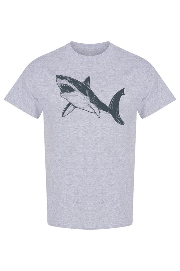 Hand Drawn Shark Design T-Shirt Men -Image by Shutterstock, Male Small