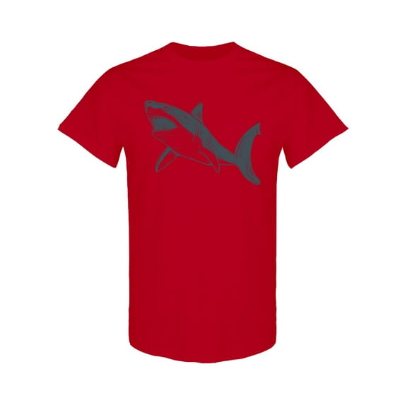 Hand Drawn Shark Design T-Shirt Men -Image by Shutterstock, Male XX-Large