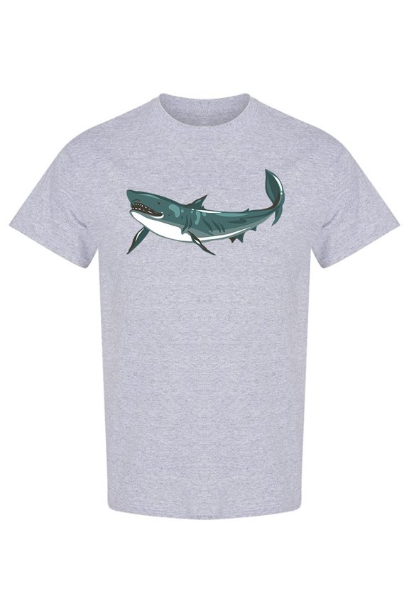 Hand Drawn Shark T-Shirt Men -Image by Shutterstock, Male Large