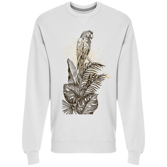 Hand Drawn Sketch Parrots Sweatshirt Men -Image by Shutterstock, Male Medium