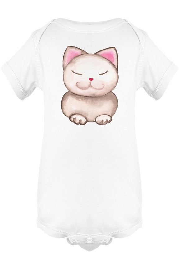 Hand Drawn Soft Grey Kitty  Bodysuit Infant -Image by Shutterstock,  Newborn