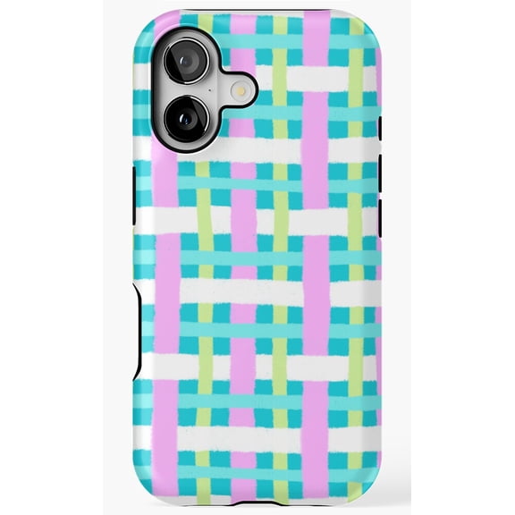Hand Drawn Spring Plaid Pattern Phone Case for iPhone 11 12 13 14 15 16 17 Pro Max