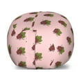 thumbnail image 1 of Hand Drawn Storage Toy Bag Chair, Fruit Theme Pattern Bunch of Grapes and Leaves on Pink Backdrop, Stuffed Animal Organizer Washable Bag, Large Size, Dark Mauve Green, by Ambesonne, 1 of 3