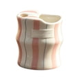 thumbnail image 1 of Hand Drawn Striped Wavy Ceramic Mug, Unique Porcelain Latte Cup, Cute Coffee Cup for Home Daily Use & Gift, 1 of 5