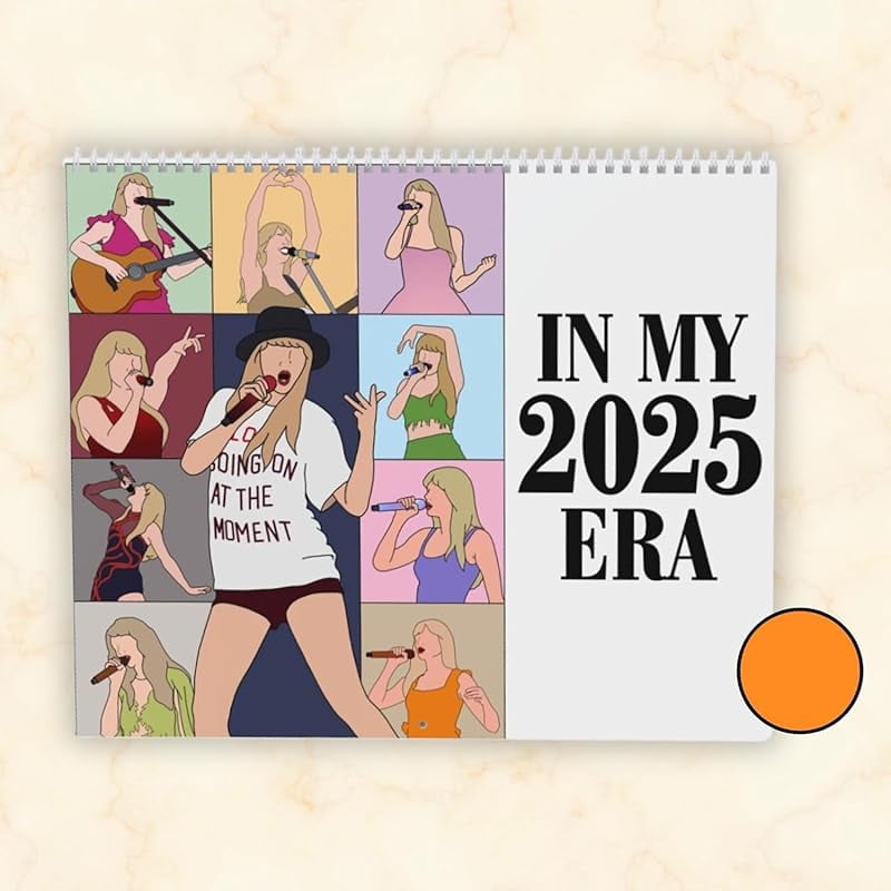 Hand Drawn T.S. 2025 Calendar Music, Lyric, World Tour 12 Monthly From