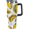 thumbnail image 1 of Hand Drawn Tacos 40oz Tumbler with Straw And Lid Fast Food Insulated Stainless Steel Travel Tumbler Coffee Cup Mug Water Bottle with Handle, Fits in Car Cup Holder, 1 of 6
