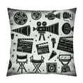 thumbnail image 1 of Hand Drawn Throw&nbsp;Pillow&nbsp;CoverMovie Camera Pillow&nbsp;Cover Drinks Clapboard Ticket Cushion&nbsp;Cover for Kids Boys Cushion Case, 1 of 5