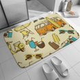 Hand Drawn Travel Equipment Bath Rugs Absorbent Non Slip Door Mats Soft