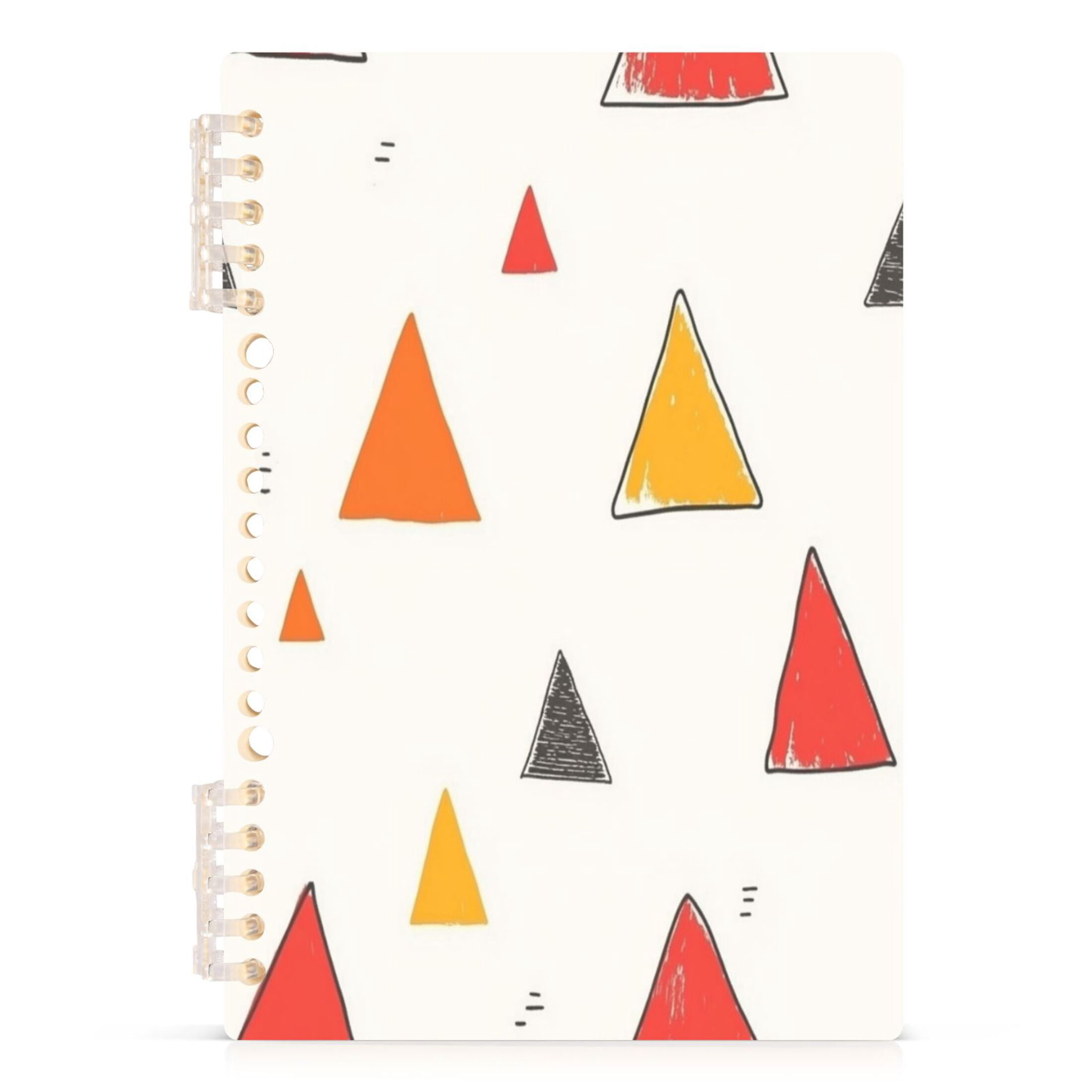 Note Design Triangle Hand Drawn Triangle Pattern A5 8.3x5.7in PP Notebook, Adjustable Rings ...