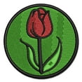 thumbnail image 1 of Hand Drawn Tulip Flower Doodle Applique Multi-Color Embroidered Hook & Loop Patch - 2.0 Inch Mini, 1 of 5