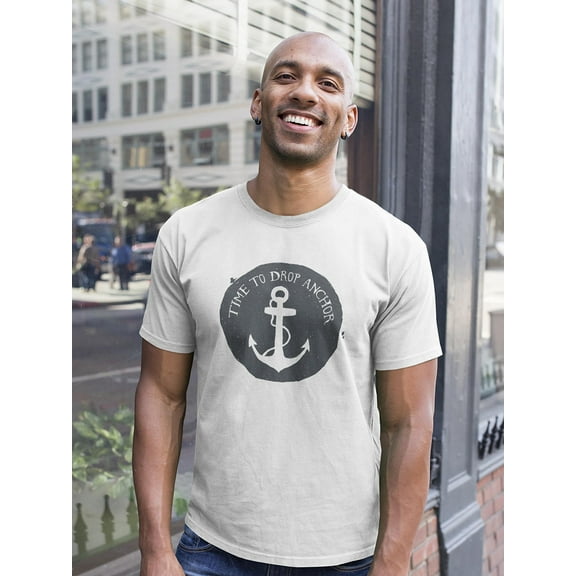 Hand Drawn Vintage Anchor T-Shirt Men -Image by Shutterstock, Male 3X-Large