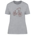 thumbnail image 1 of Hand Drawn Vintage Bicycle  T-Shirt Women -Image by Shutterstock, Female XX-Large, 1 of 2