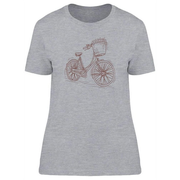 Hand Drawn Vintage Bicycle T-Shirt Women -Image by Shutterstock, Female XX-Large
