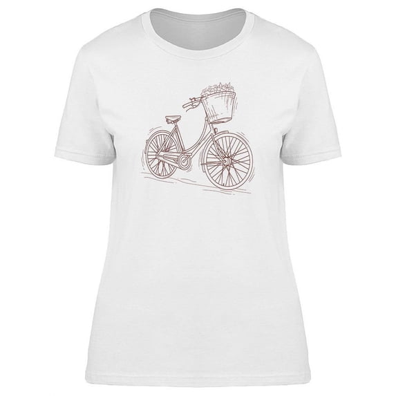 Hand Drawn Vintage Bicycle  T-Shirt Women -Image by Shutterstock, Female x-Large