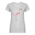 thumbnail image 1 of Hand Drawn Watercolor Flamingo Shaped T-Shirt Women -Image by Shutterstock, Female Small, 1 of 2