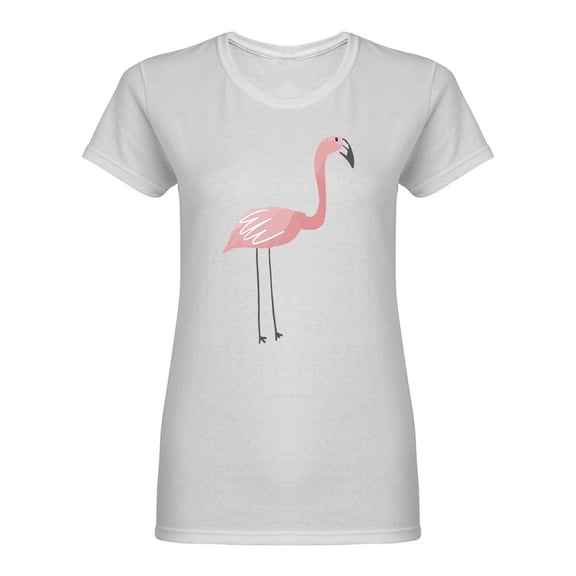 Hand Drawn Watercolor Flamingo Shaped Tee Women's -Image by Shutterstock