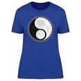 thumbnail image 1 of Hand Drawn Yin Yang Symbol T-Shirt Women -Image by Shutterstock, Female 3X-Large, 1 of 2