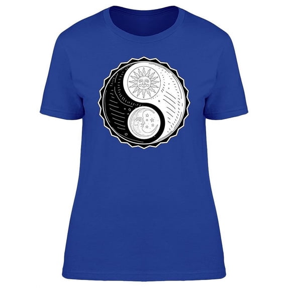 Hand Drawn Yin Yang Symbol T-Shirt Women -Image by Shutterstock, Female 3X-Large