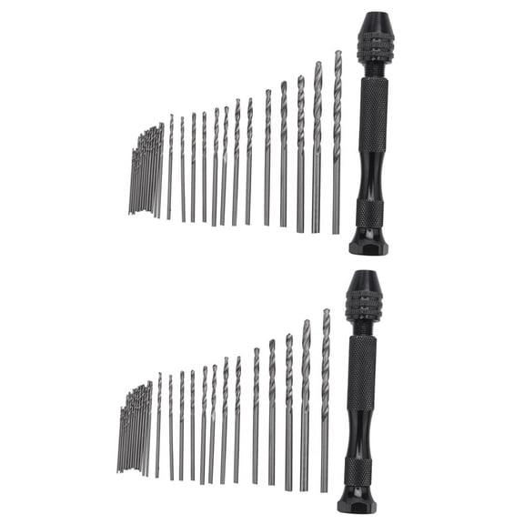 Hand Drill Bits Set 62Pcs Hand Drill Set Precision Pin Vise -Mini Twist Drill Bits for Wood, Delicate Manual Work