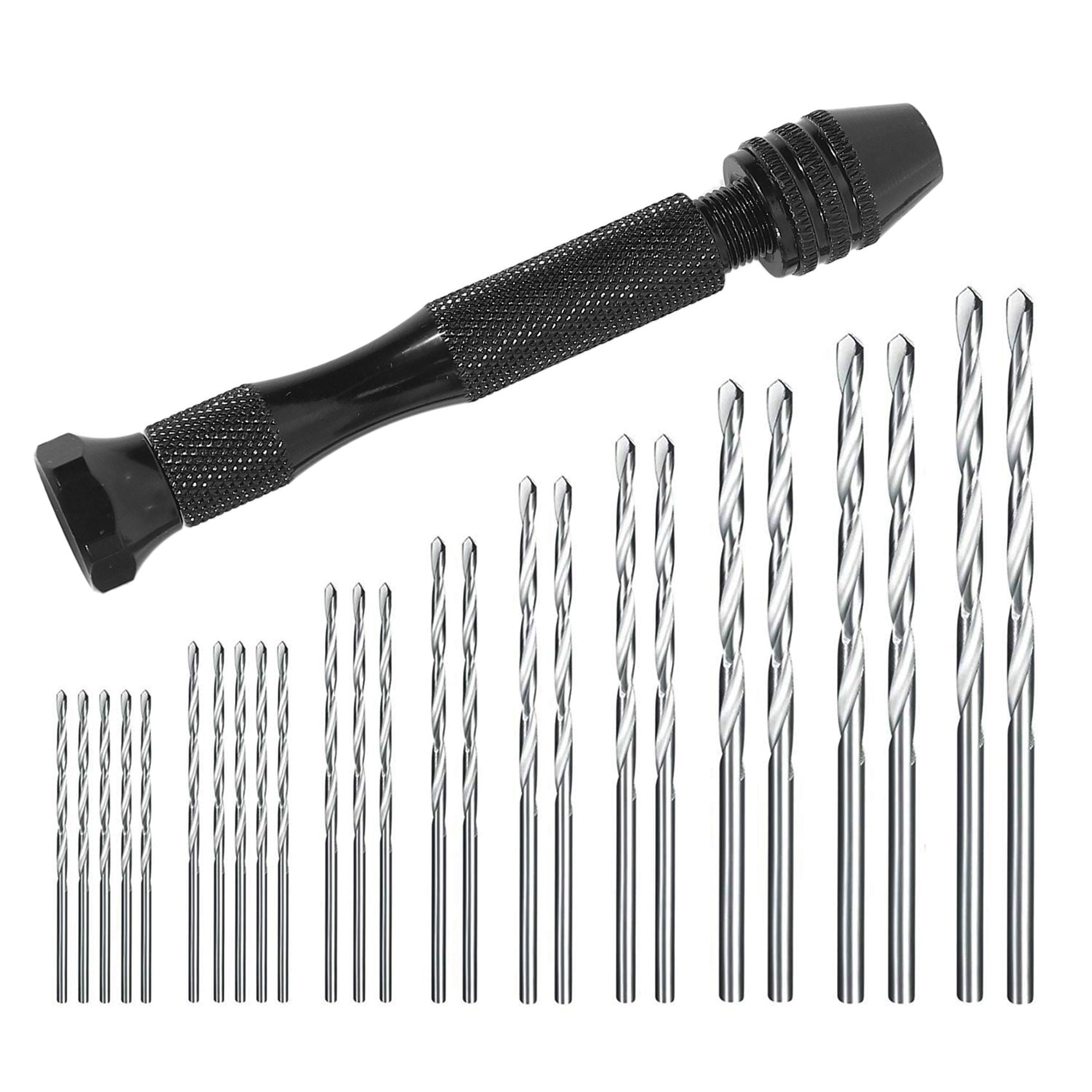 Hand Drill Set Precision Pin Vise With 25 Pieces Mini Twist Drill Bits