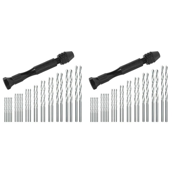 Hand Drill Set Pin Vise with 50 Pieces Mini Twist Drill Bits for Model,Diy,Jewelry Making