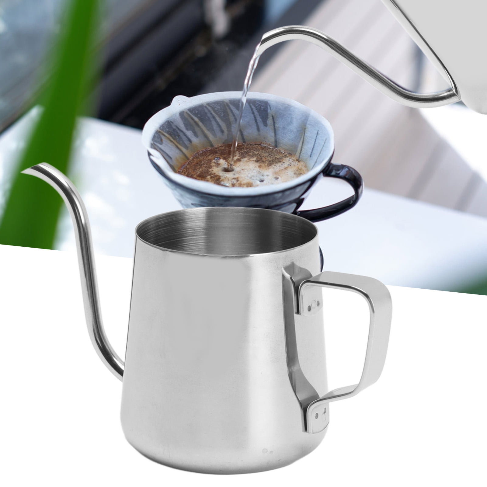 Hand Drip Tea Coffee Pot, Beautifully Designed Gooseneck Pour Over Coffee Pot Richly Textured