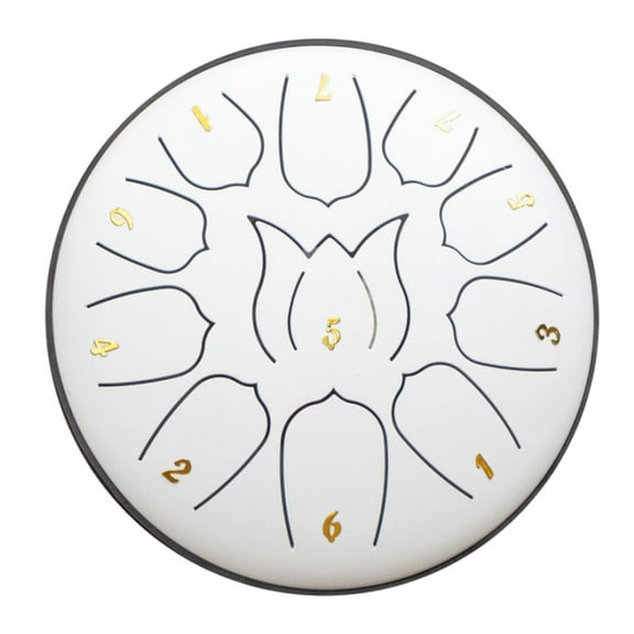 Hand Drum 6-inch 11 Tone Steel Tongue Drum Percussion Instrument Meditation Drum Zen Drum Musical Instrument with 11 Different Rhythms Portable Sound Therapy