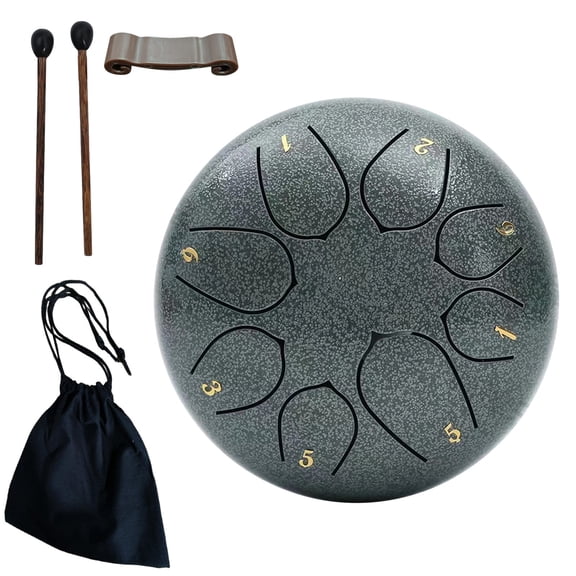 Hand Drum,Rain Drum For Garden,Outdoor Rain Drum,Hand Pan Drum,Rain Drum For Outside,Outdoor Rain Play Steel Tongue Drum 11.4cm 8 Tones Drum With Drumsticks And Book Handpan Drum(M)