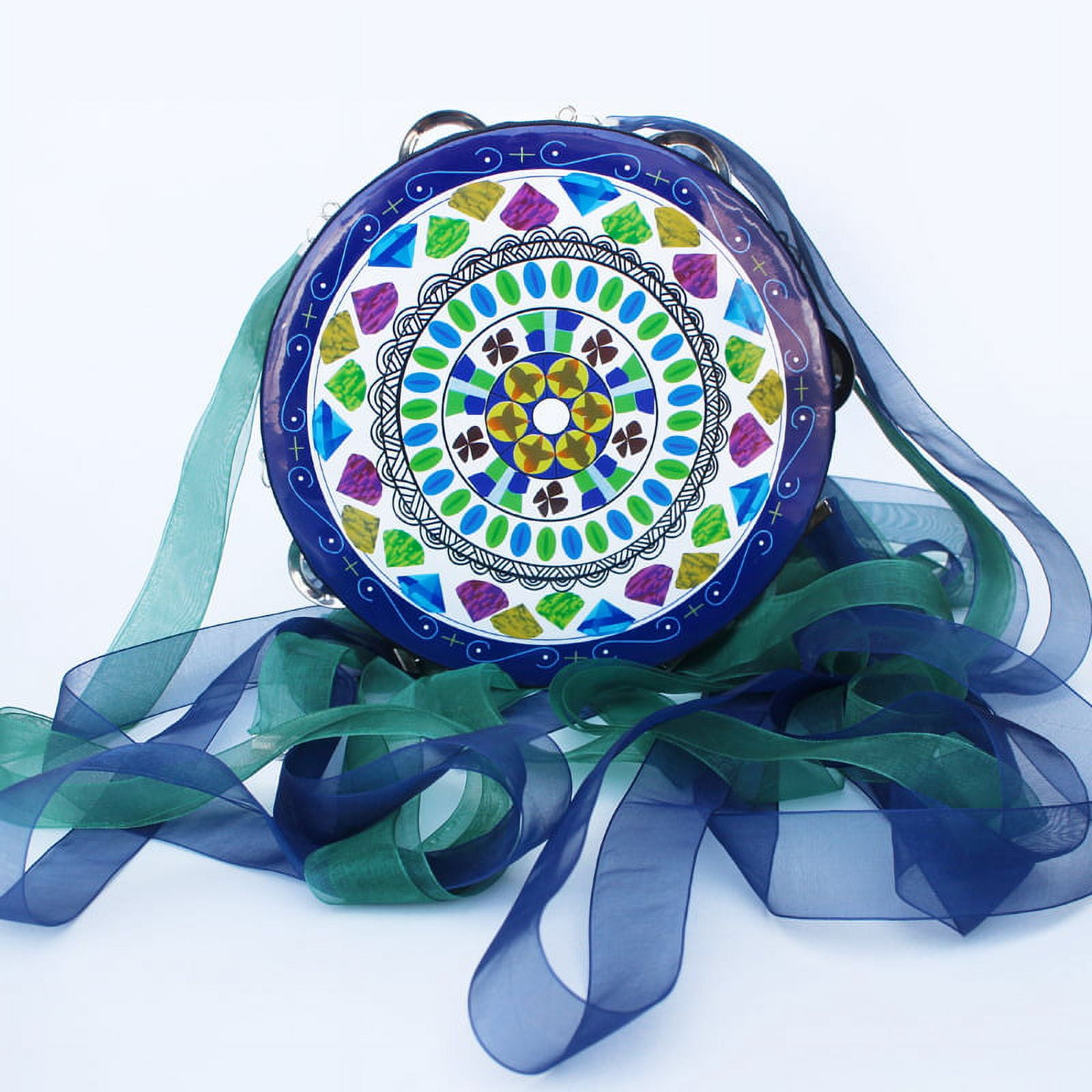 Hand Drum Ribbon Decorated Tambourine Handheld Tambourine Dancing