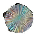 thumbnail image 1 of Hand Drums for Adults Double Flash Tambourine 6/8/10 Inch, Reflective Musical Instrument with Double Bells for Dance Party Ktv, 1 of 7
