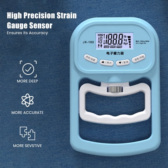 Hand Dynamometer Grip Strength Trainer 396 Lbs Electronic Hand Exerciser Tester Grip Strengthener Handgrip Measurer Meter with LCD Display