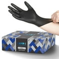 thumbnail image 1 of Hand-E Disposable Black Nitrile Gloves - 5 Mil Medical Exam - Powder and Latex Free, Food Safe, 1 of 16