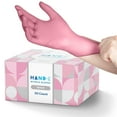 thumbnail image 1 of Hand-E Nitrile Gloves (M) 50 Count - Disposable, Pink, Powder and Latex Free Gloves, 1 of 8