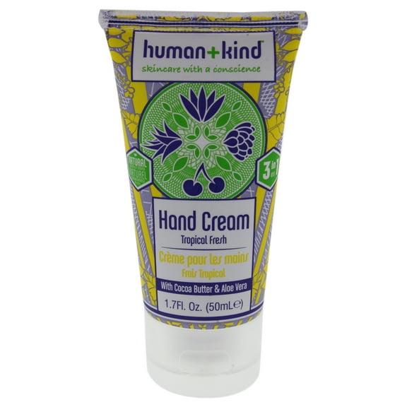 Human+Kind Hand Cream For Dry Hands, Hand Lotion, Tropical Fresh, 1.7 Oz