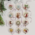 thumbnail image 1 of Hand Embroidery Christmas Ornaments Kit,Topboutique Christmas Embroidery Kit with DIY Material Package for Beginners Adults,Christmas Novice Embroidery Needlepoint Starter Kit,14 Pcs, 1 of 8