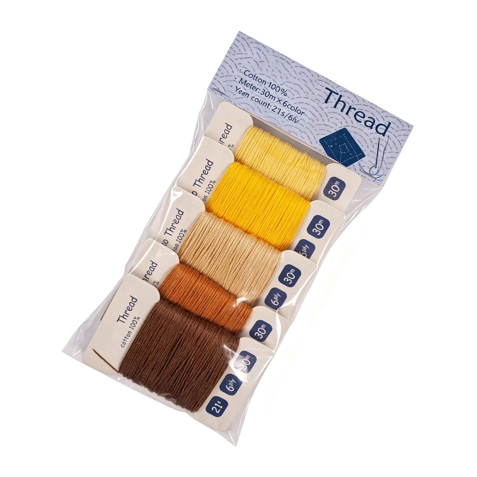 Hand Embroidery Thread Set Cotton 21 Count 6 Ply 30m Spools with ...