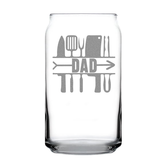Hand Engraved Dad Can-Shaped Pint Glass, Unique Gift, Father's Day Present, Etched Beer Kitchen Tools Design Glass