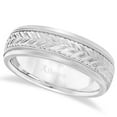 thumbnail image 1 of Hand Engraved Wedding Band Carved Ring in 14k White Gold (4.5mm), 1 of 3