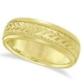 thumbnail image 1 of Hand Engraved Wedding Band Carved Ring in 14k Yellow Gold (4.5mm), 1 of 4