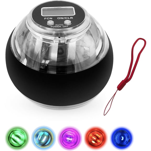 Hand Exerciser & Power Ball Hand Exerciser - Adjustable Resistance for Strengthening Fingers, Wrists & Arms -Includes Digital Counter & Portable Case