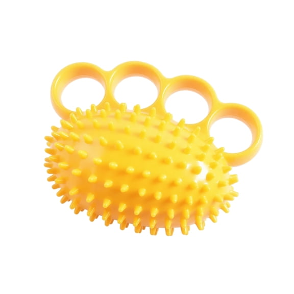 Hand Exerciser, Yellow Spiky Massage Grip Ball, 1 Pack Finger Loop Rehabilitation Strengthener, for Physical Therapy Arthritis Recovery Hand Muscle Training