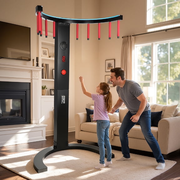 Hand Eye Coordination Catching Stick Game, Supports 2-Player Challenges, 4 Modes, 10 Speed Levels, MP3, LED Lights, Reflex Stick Game for Parties, GameRooms