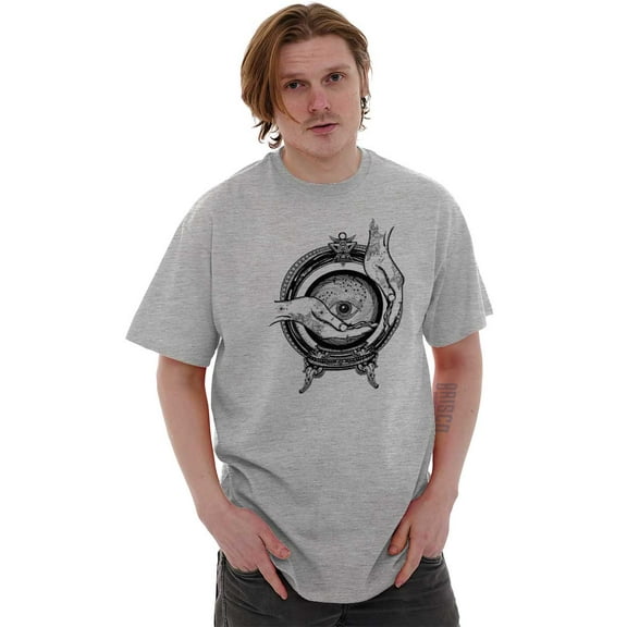 Hand Eye Crystal Ball Futuristic Spirit Men's Graphic T Shirt Tees Brisco Brands S