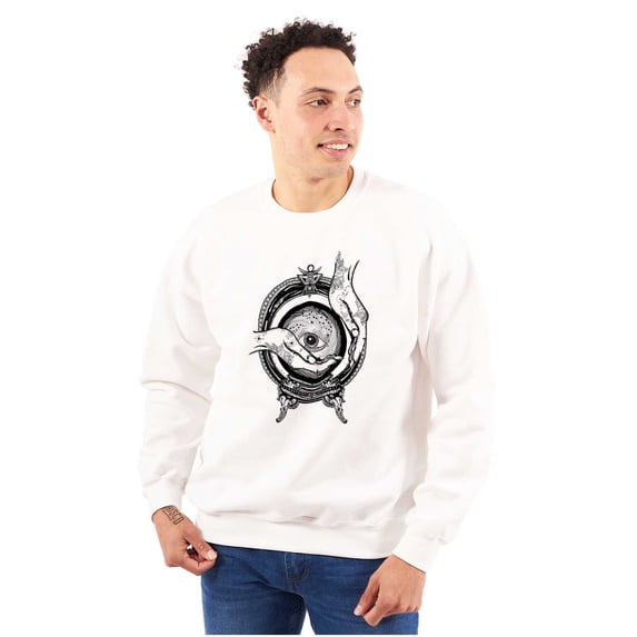 Hand Eye Crystal Ball Futuristic Spirit Sweatshirt for Men or Women Brisco Brands S