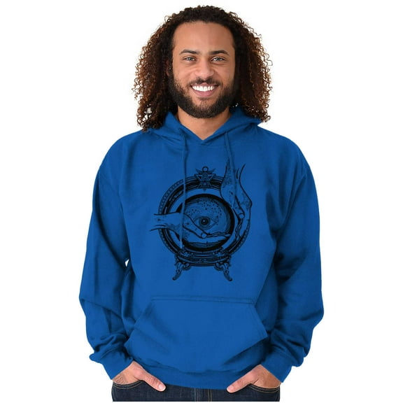 Hand Eye Crystal Ball Futuristic Spirit Unisex Plus Fleece Graphic Hoodie Brisco Brands 3X