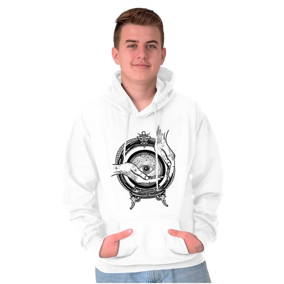 Hand Eye Crystal Ball Futuristic Spirit Unisex Plus Fleece Graphic Hoodie Brisco Brands 2X