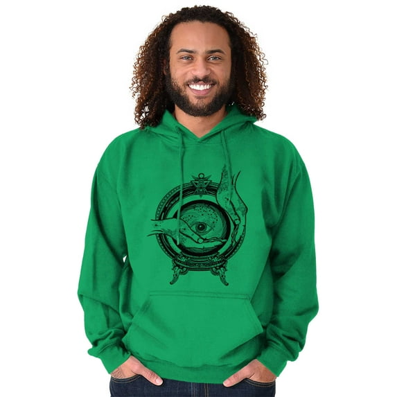 Hand Eye Crystal Ball Futuristic Spirit Unisex Plus Fleece Graphic Hoodie Brisco Brands 2X