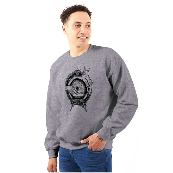 Hand Eye Crystal Ball Futuristic Spirit Unisex Plus Fleece Graphic Sweatshirt Brisco Brands 4X