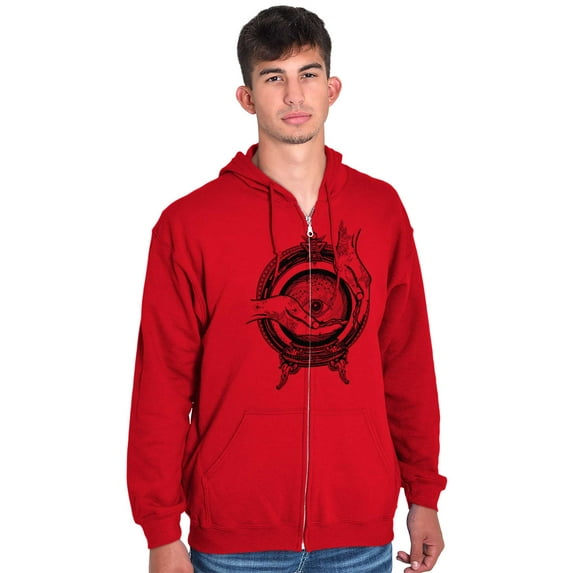 Hand Eye Crystal Ball Futuristic Spirit Zip Up Hoodie Men's Women's Brisco Brands M