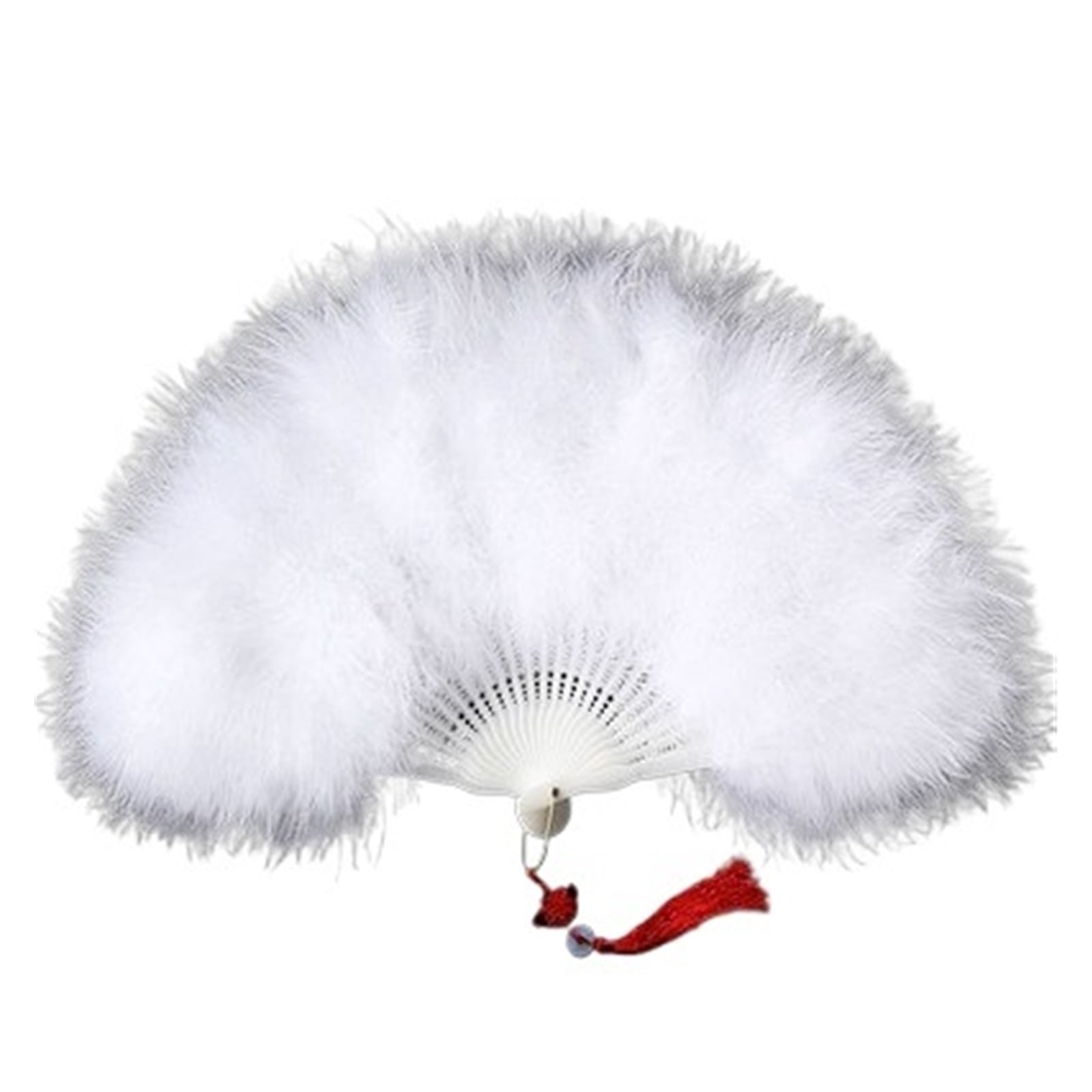 Hand Fan Colorful Fluff Feather Fan Wedding Folding Dance Fans Party ...